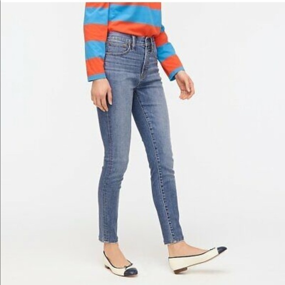 J. Crew 10" highest-rise toothpick jean in Flaxflower wash - Picture 1 of 12
